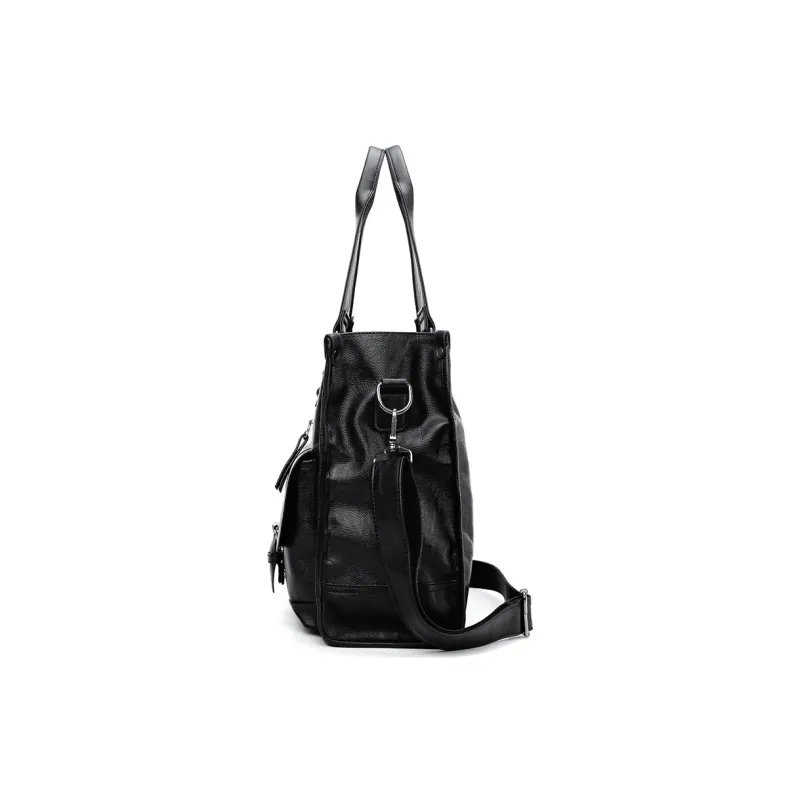 LETOO PU Leather Handbag Men's Black-1