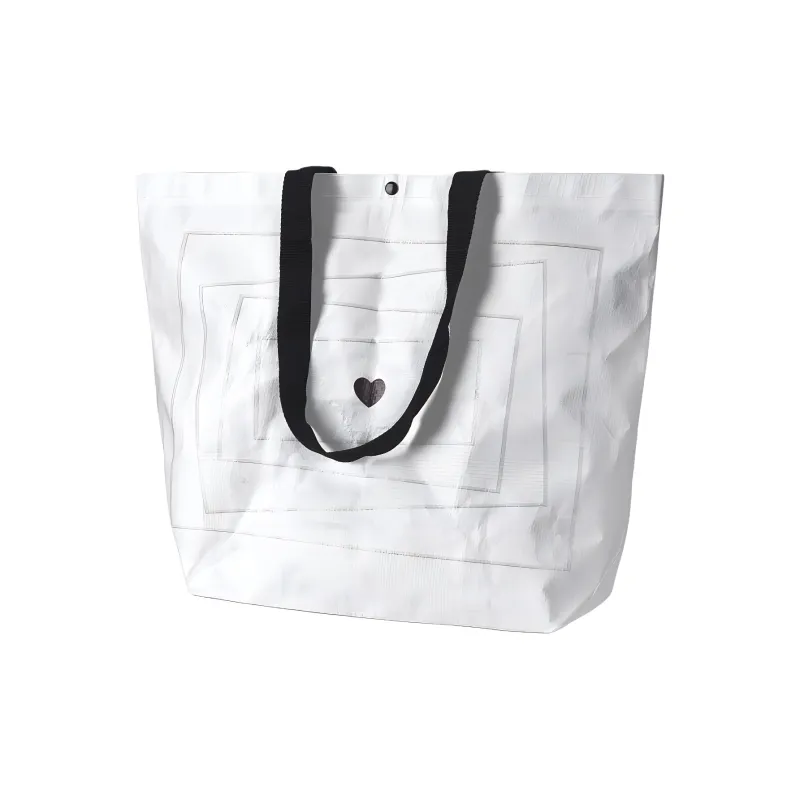 DRACONITE Polypropylene Woven Bag Tote Handbag Unisex White-3