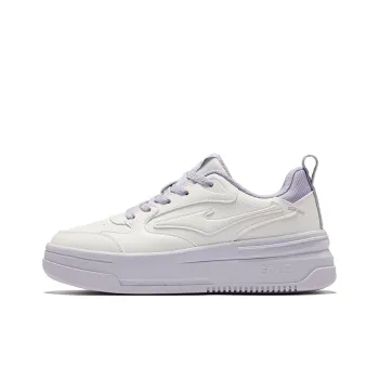 Erke Anti Slip Wear Resistant Low Top Skateboard Shoes Women's Microcrystal White Galactic Purple