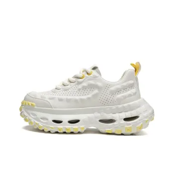 FAIRWHALE Shock Absorbing, Non Slip, Wear Resistant, Breathable And Lightweight Low Top Chunky Sneakers Unisex Lemon