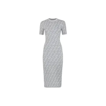FENDI SS23 Short Sleeved Dresses Women's Gray