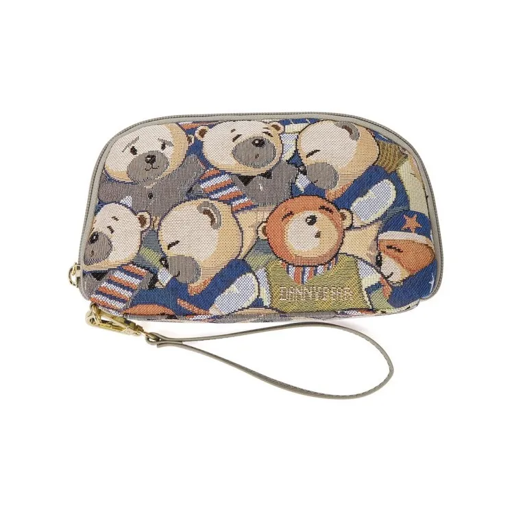 DANNYBEARJEANS Fabric Clutch Coin Purse Trumpets Unisex Starry Sky Bear Green-1