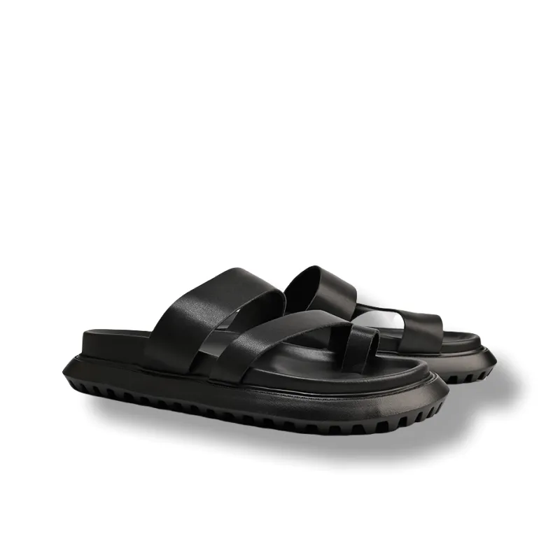 Brounvanm Slip Resistant Slide Slippers Men's Black-2