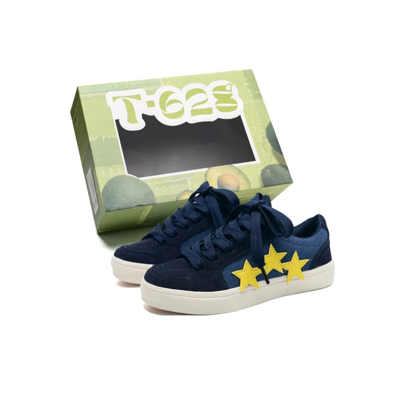 T628 Stars Puffy Shoes Slip Resistant, Abrasion Resistant, Lightweight Low Top Skateboard Shoes Unisex-82