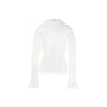 THOM BROWNE Frilled High neck Tulle Top