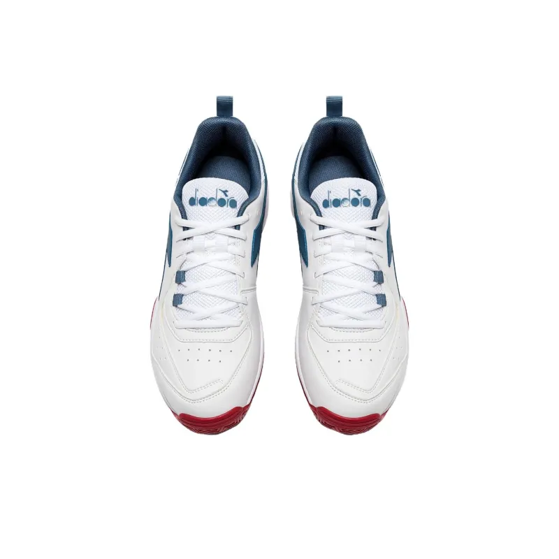 Diadora Cushioning, Wear Resistant Low Top Tennis Shoes Men's White Blue-2