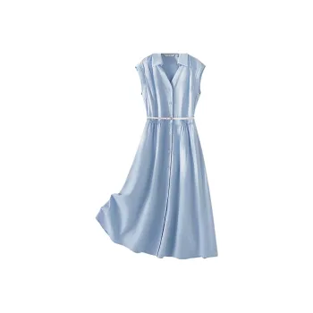 IHIMI Sleeveless Dress Women's New Oxygen Blue