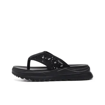 HUNU Slip Resistant Quick Dry Abrasion Resistant Flip Flops Men's Black