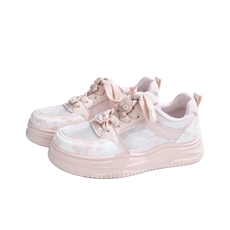 RENBEN Lightweight And Breathable Low Top Skateboard Shoes Women's Pink-2