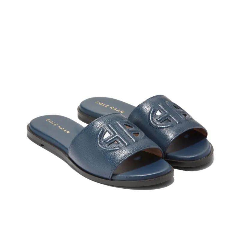 COLE HAAN Rubber Sole Slip Resistant Slide Slippers Women's Navy Blue-2