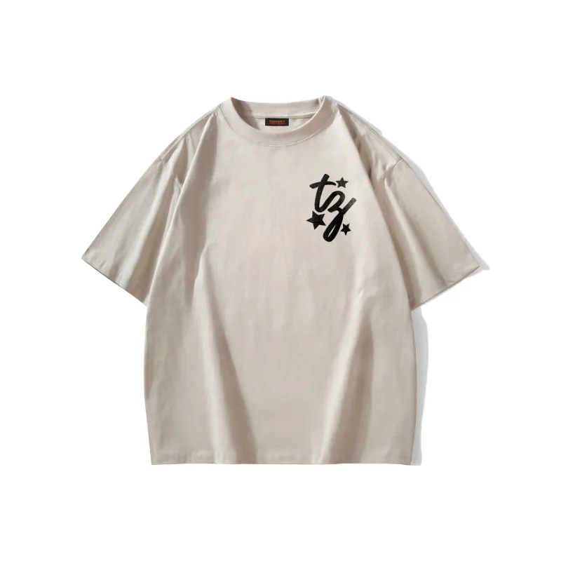 TONYKRZ T Shirts Unisex Light Beige Apricot-0