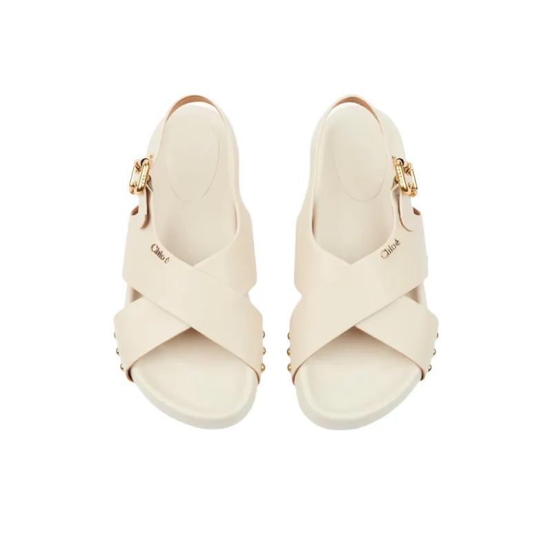 Chloe Mae One Strap Sandals Women's White-4
