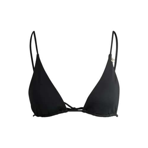 HUGO BOSS Triangle Bikini Top With Logo Charm Bra Women's Black
