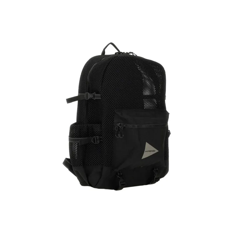 And Wander Polyester Backpack Unisex Black-2