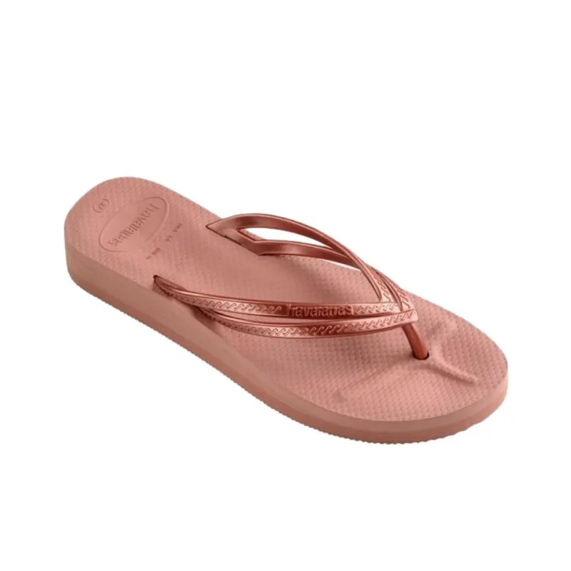 Havaianas Wedges Rubber Sole Abrasion Resistant Flip Flops Women's Pink-2