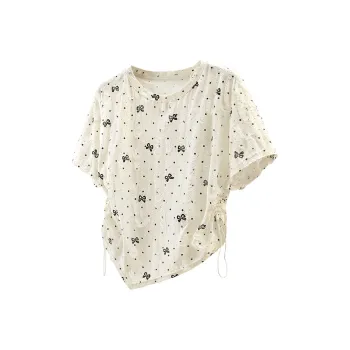 Cypress House T Shirts Women's Apricot Base Bowknot