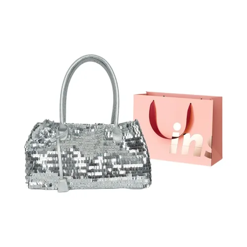 WHEELY BABY+ PU Tote Bag, Shoulder Bag Women's Silver/Green/Black/Pink