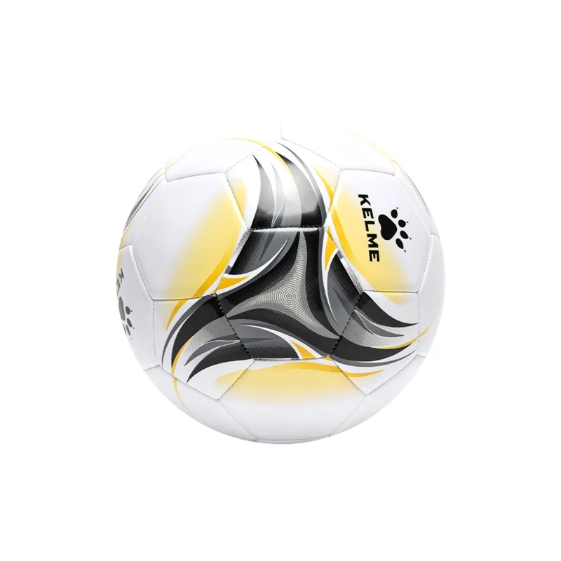 KELME Size 34, Size 5, Size Machine Stitched Soccer Ball PVC Unisex Black Gold-2