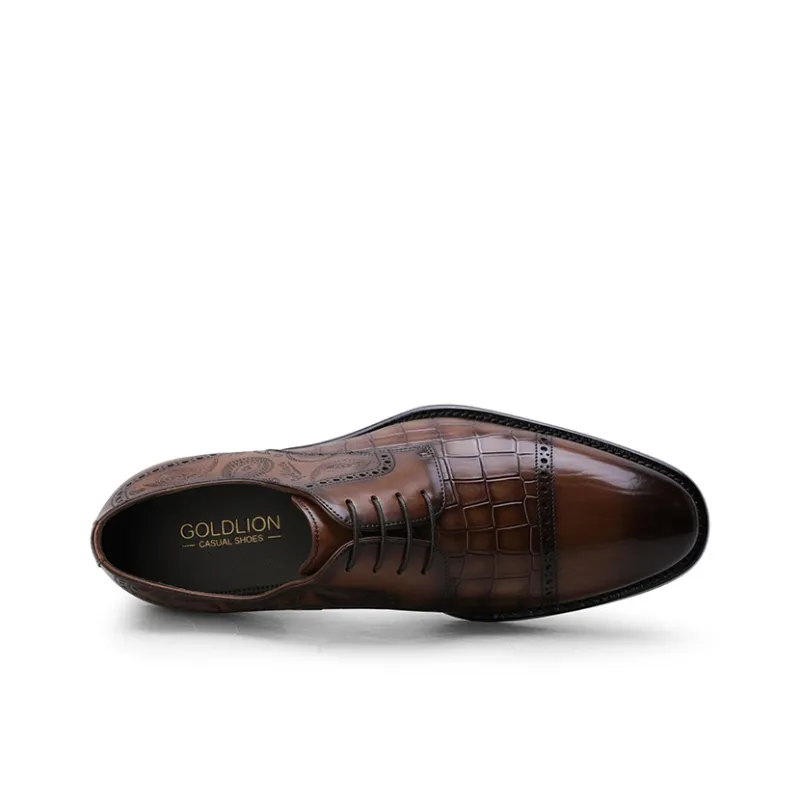 GOLDLION Dress Shoes Men's Brown-2