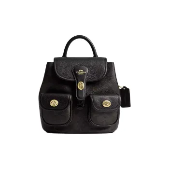 COACH Hadley Smooth Leather Backpack Medium Size Women's Walnut