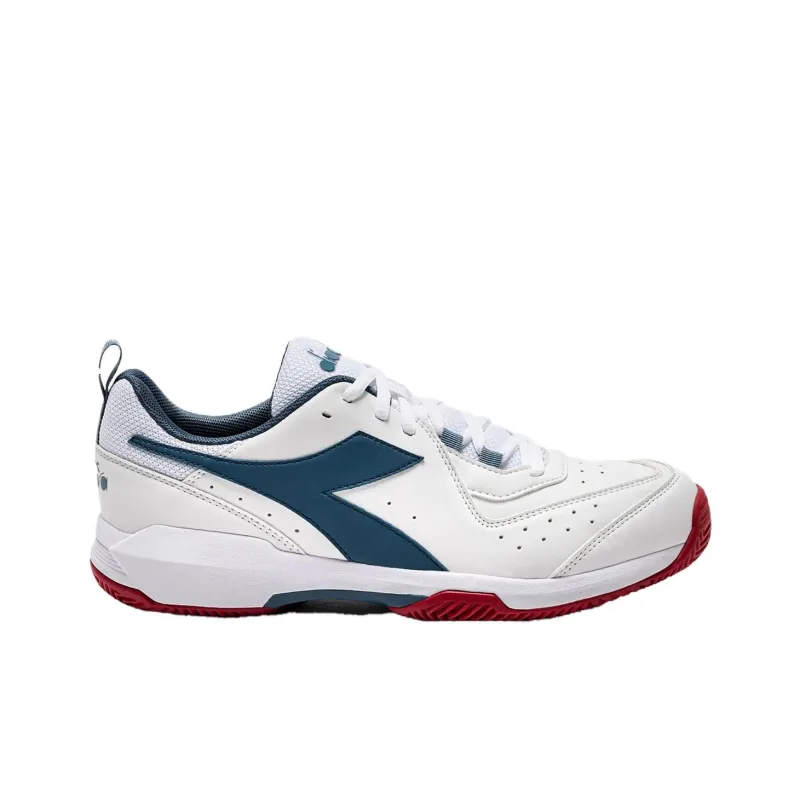 Diadora Cushioning, Wear Resistant Low Top Tennis Shoes Men's White Blue-1