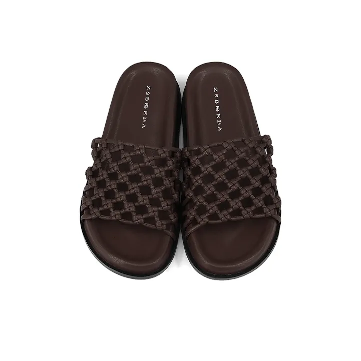 ZSBELLA Beach Sandals Women's Yellow Brown-4