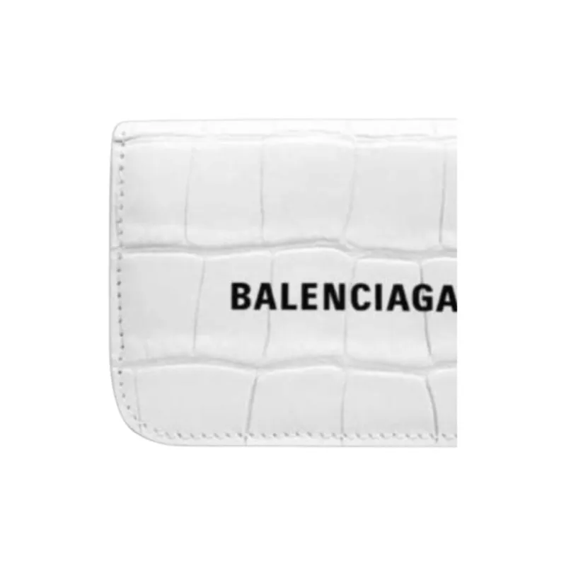 Balenciaga Leather Wallet Mini Women's White-1