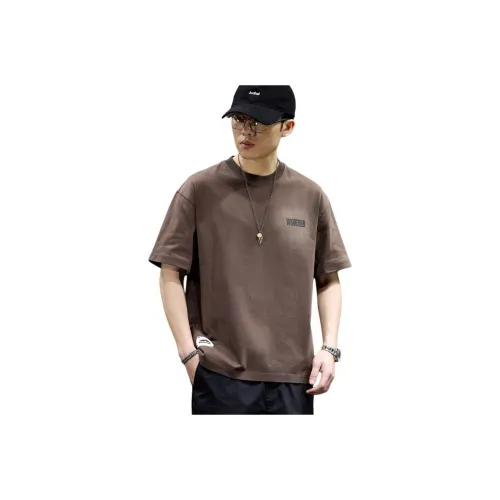 BUYDAUL T Shirts Men Burgundy