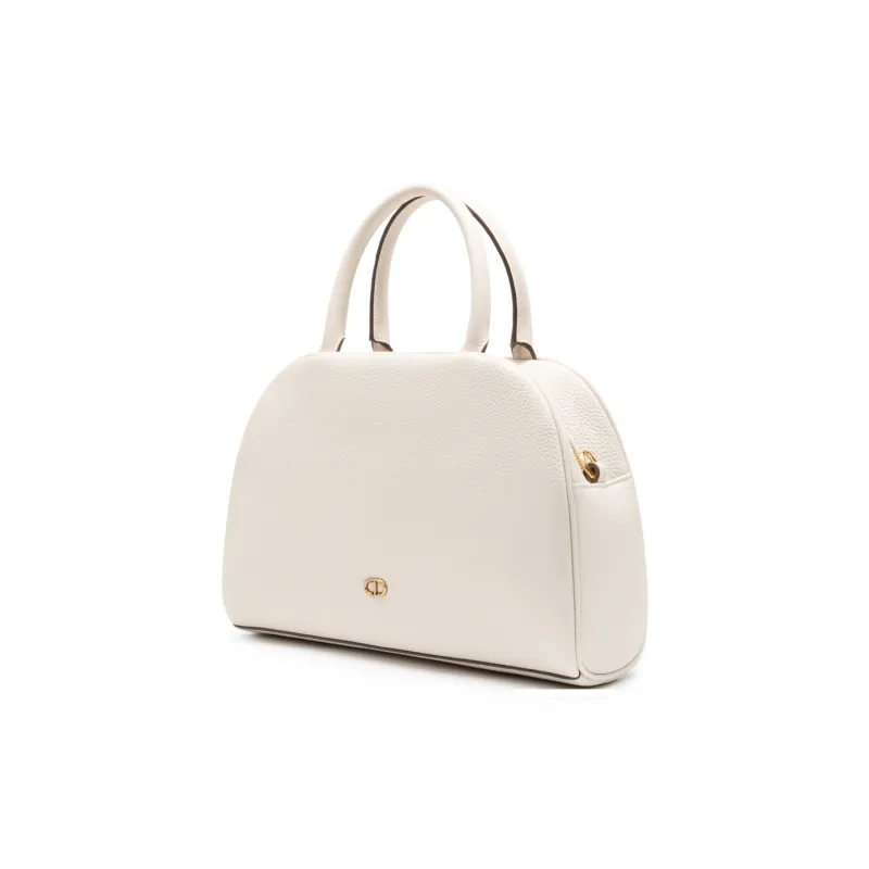 Chrisdien Deny Cow Leather Dome Bag Handbag Women's White/Red/Gray-2