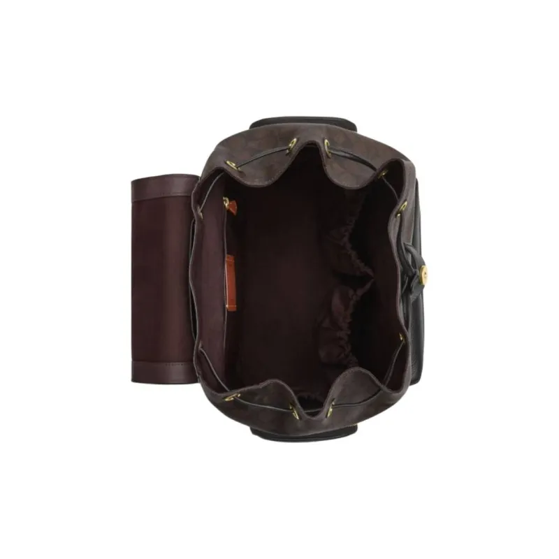 COACH Baby Signature Coated Canvas Backpack Tubas Women's Dark Brown & Black-2