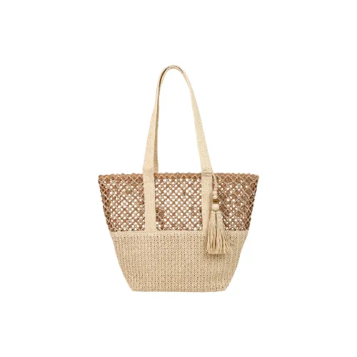 Ceion Keust Knitted Fabric Shoulder Bag Women's Beige/Khaki