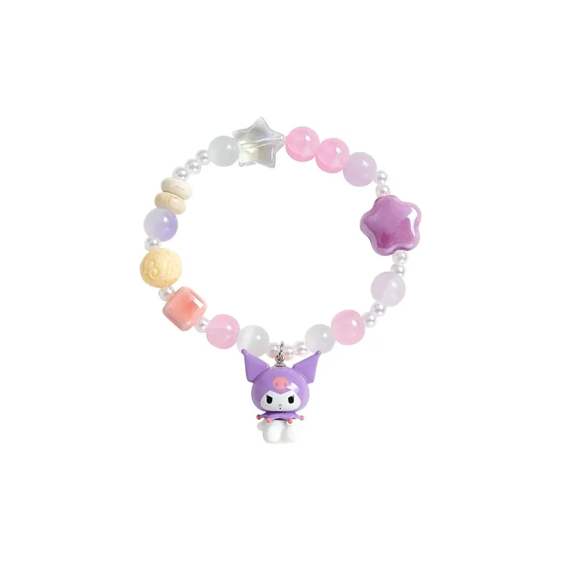 Sanrio Kuromi Individual Cartoon Multicolor Beads Lanyards-0