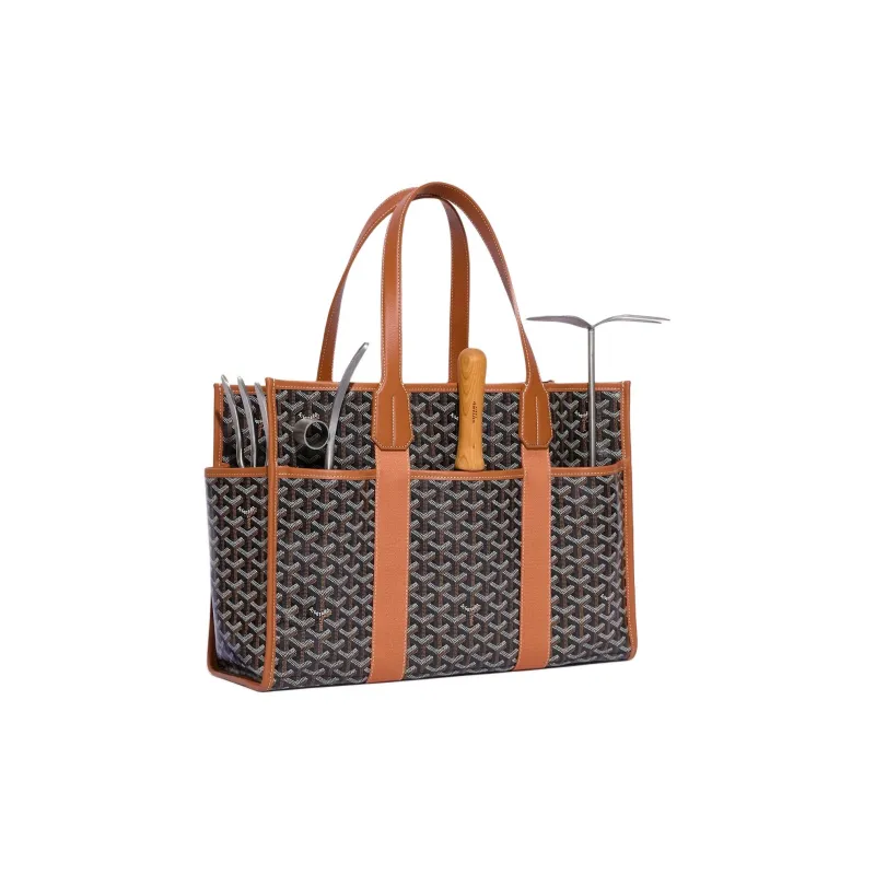 GOYARD Villette Calfskin Tote Bag, Shopping Bag, Handbag Women's Black & Brown-1