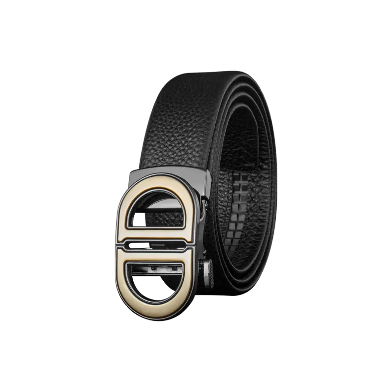 LUCKY LION Top Grain Cow Leather Belts Men's 3.5cm-0