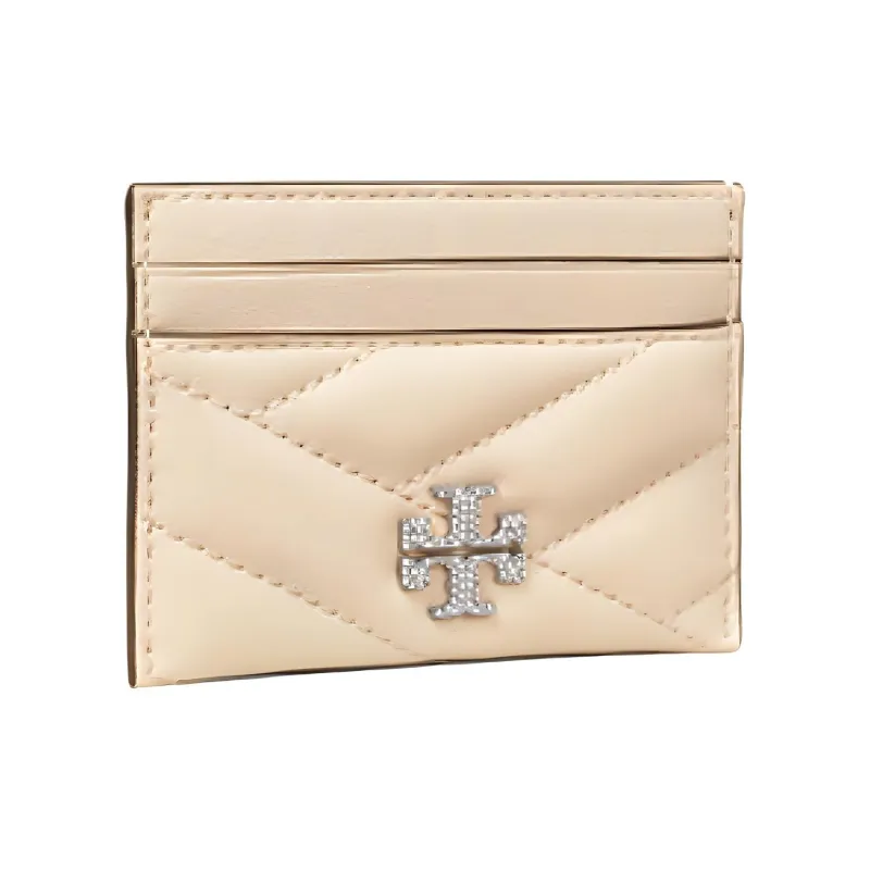 TORY BURCH Kira Herringbone Sheepskin Card Holder Small Size Women's Ivory-1
