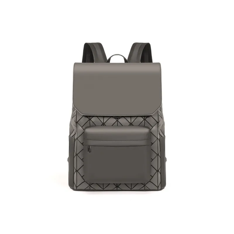 Kewuku Artificial Leather Backpack Unisex Black/Multicolor/Champagne-0