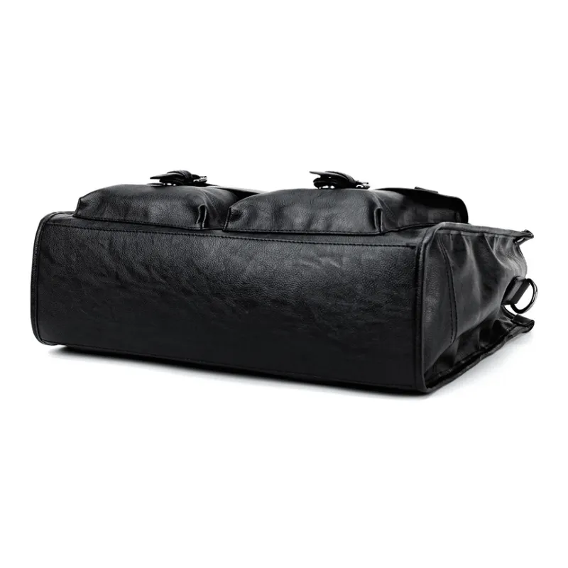 LETOO PU Leather Handbag Men's Black-3