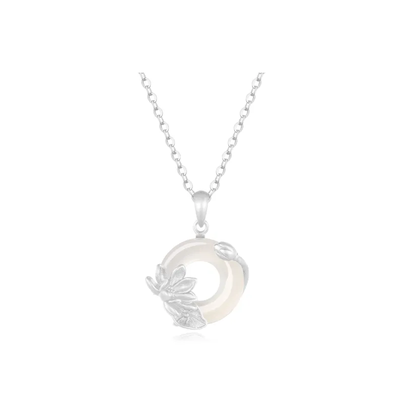 Fortune Gold Chalcedony Box Necklace Women's-10