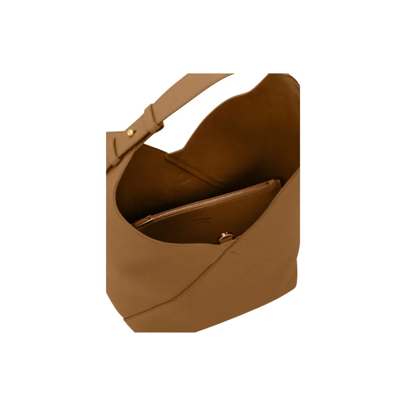 FERRAGAMO Calfskin Handbag Medium Size Women's Brown-5
