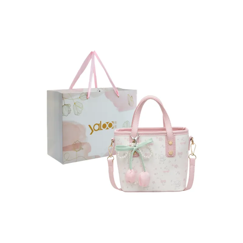 Yalu PU One Shoulder Handbag Unisex Yellow/Pink-7