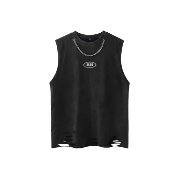 ROBINHOOD Tank Tops Unisex Washed Black