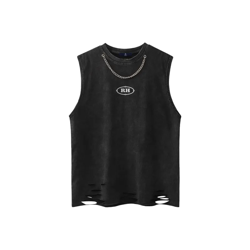 ROBINHOOD Tank Tops Unisex Washed Black-0