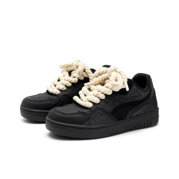 Kung Fu Partners Slip Resistant Cushioning Abrasion Resistant Breathable Low Top Skateboard Shoes Men's Black