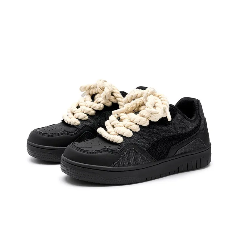 Kung Fu Partners Slip Resistant Cushioning Abrasion Resistant Breathable Low Top Skateboard Shoes Men's Black-0