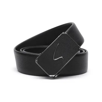 Satchi Cow Leather Belt Men's Black Width 35.5mm