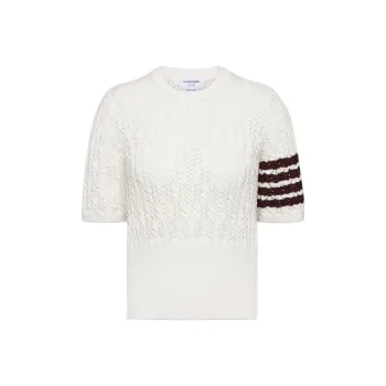 THOM BROWNE 4 Bar Pointelle T shirt