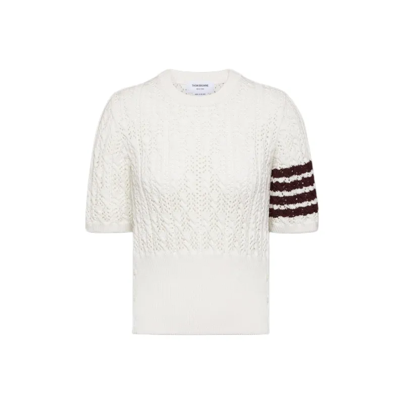 THOM BROWNE 4 Bar Pointelle T shirt-0