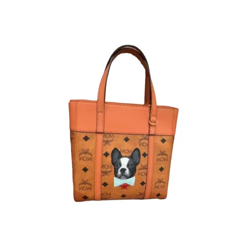 MCM Toni Visetos Calfskin Tote Bag, Shopping Bag, Shoulder Bag, Handbag Mini Women's Brown