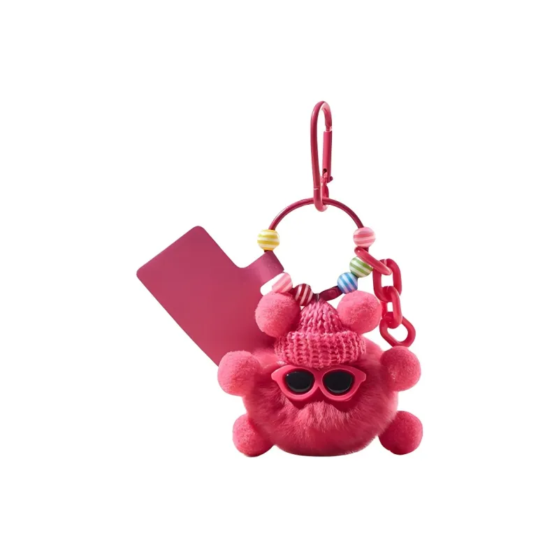 CinvaiKrose Rex Rabbit Fur Plush Keychain Charm Small Doll Bag Accessory Women's Multicolor-6
