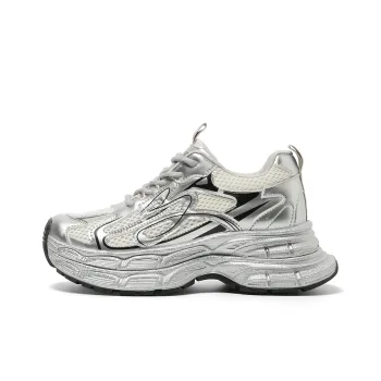 FOREVER 21 Low Top Chunky Sneakers Women's Silver